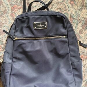 ❤️🎒♠️Kate Spade ♠️Black Backpack with Gold Details